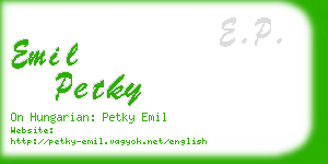 emil petky business card